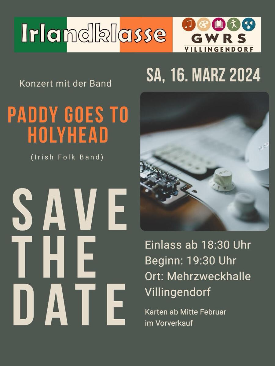 Save the date: Konzert der Irlandklasse