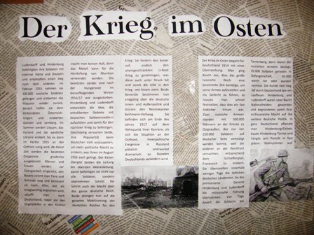 Projekt Wandzeitung Erster Weltkrieg