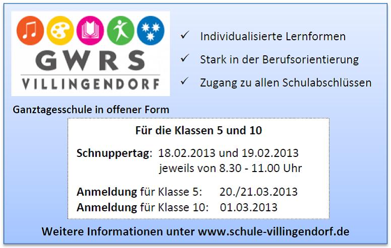 Schnuppertage für die Klassenstufen 5 und 10