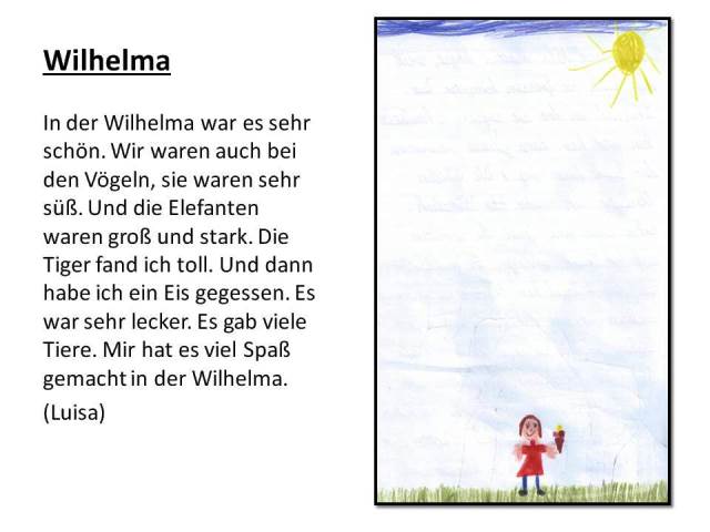 Berichte der Klassenstufe 2 aus der Wilhelma