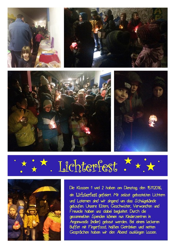 Lichterfest der Klassenstufen 1 und 2