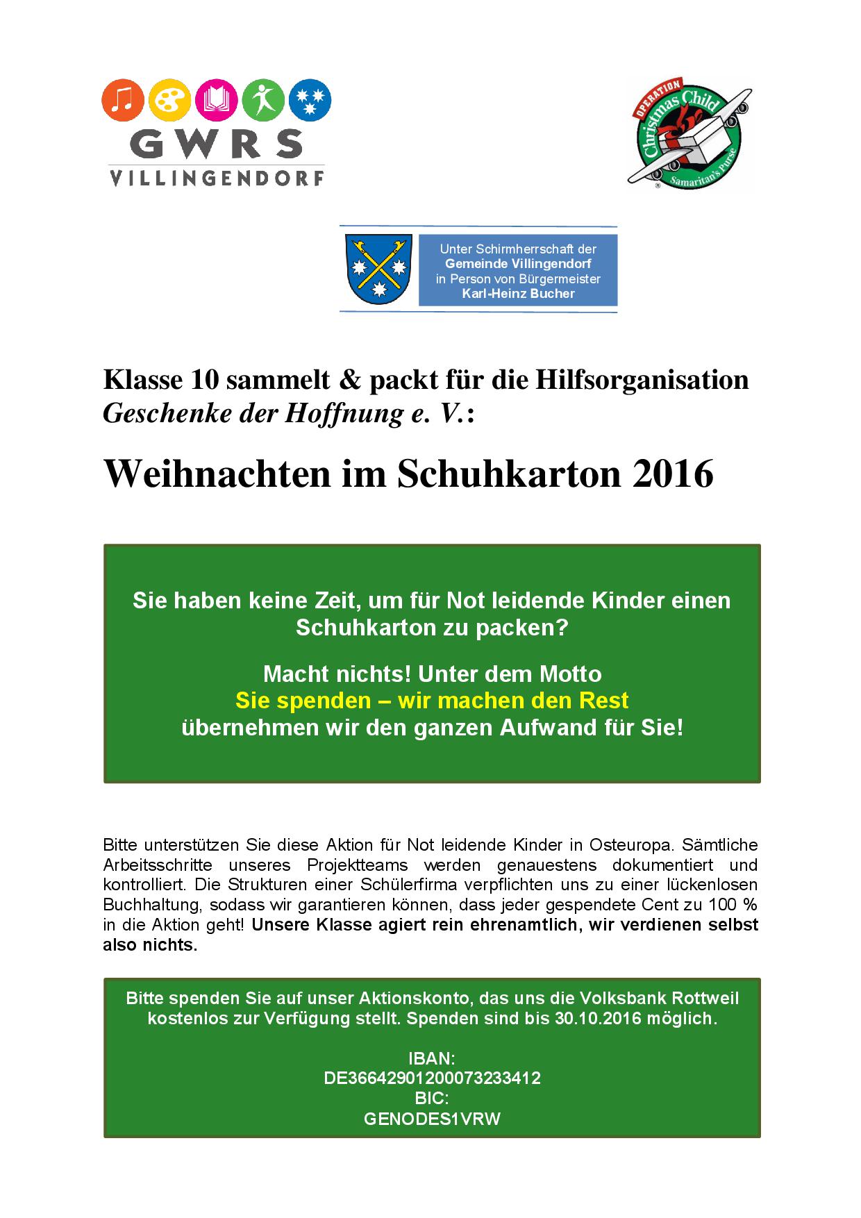 Projekt „Weihnachten im Schuhkarton“ startet in die Sammelphase