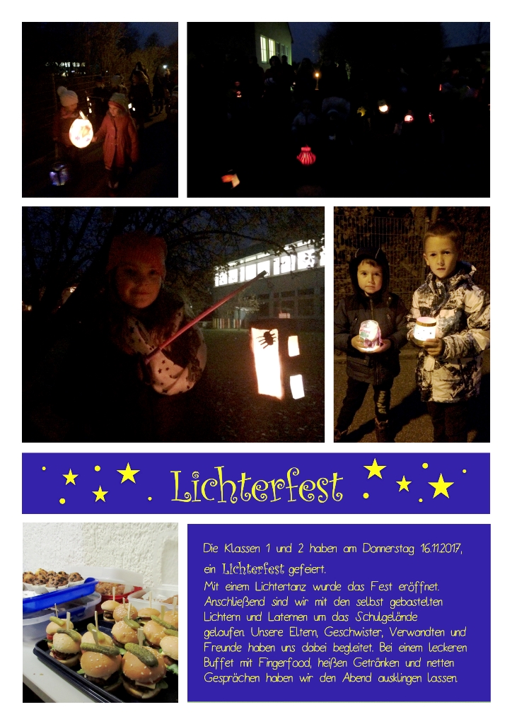 Lichterfest der Klassenstufen 1 und 2