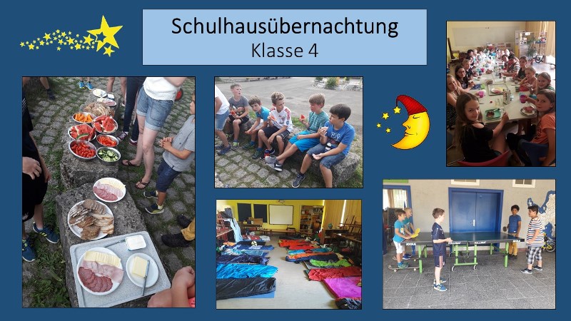 Schulhausübernachtung der Klassen 4